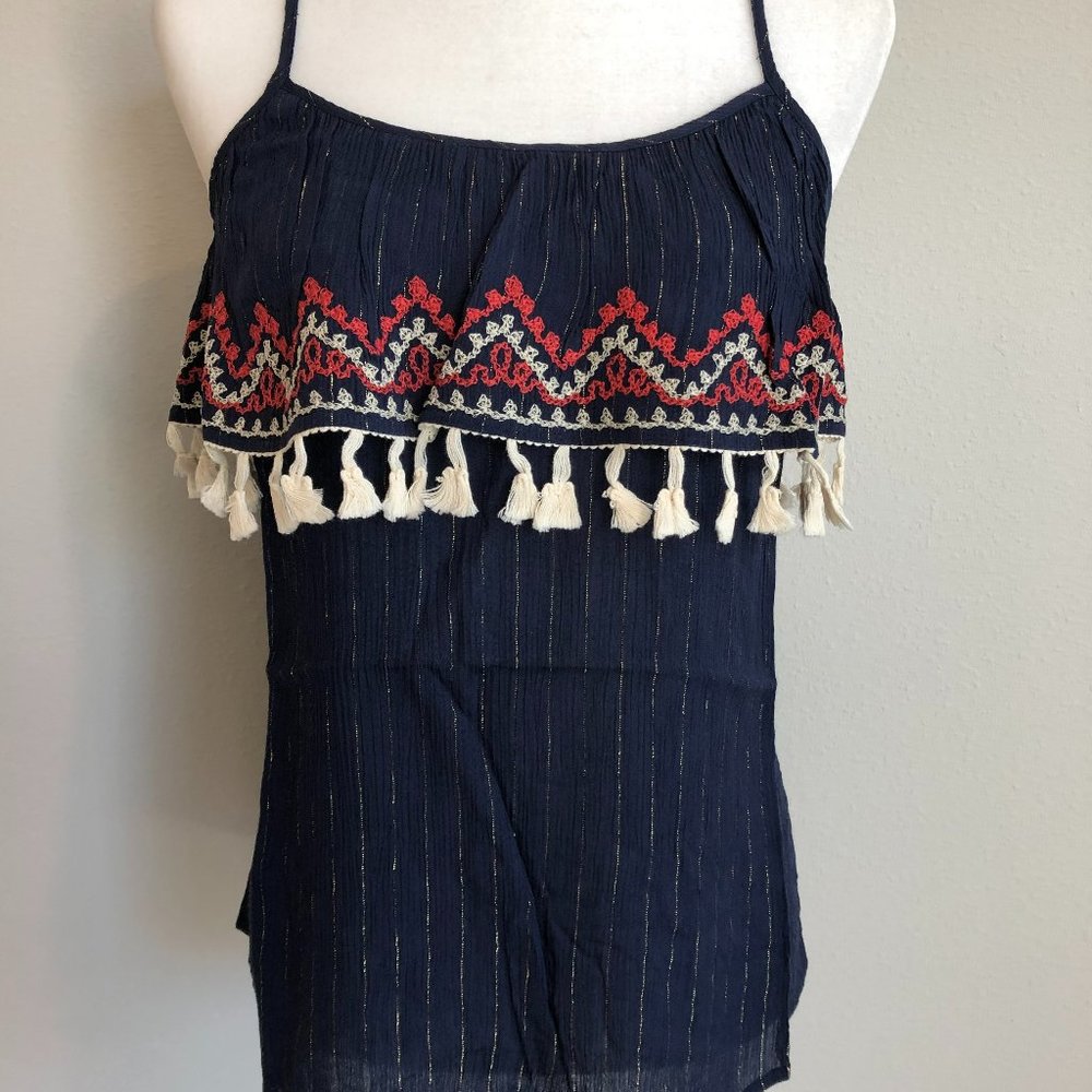SALE!!!!!! Metallic Striped Cami with Embroidery - THML, NWT